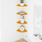 Floating shelf with shelf 4 pcs Mustard yellow 15 x 15 x 2 cm