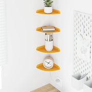 Wandplanken 15x15x2 cm staal mosterdgeel 4 stuks
