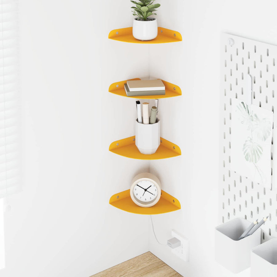 Drijvende plank met plank 4 pcs Mosterdgeel 15 x 15 x 2 cm