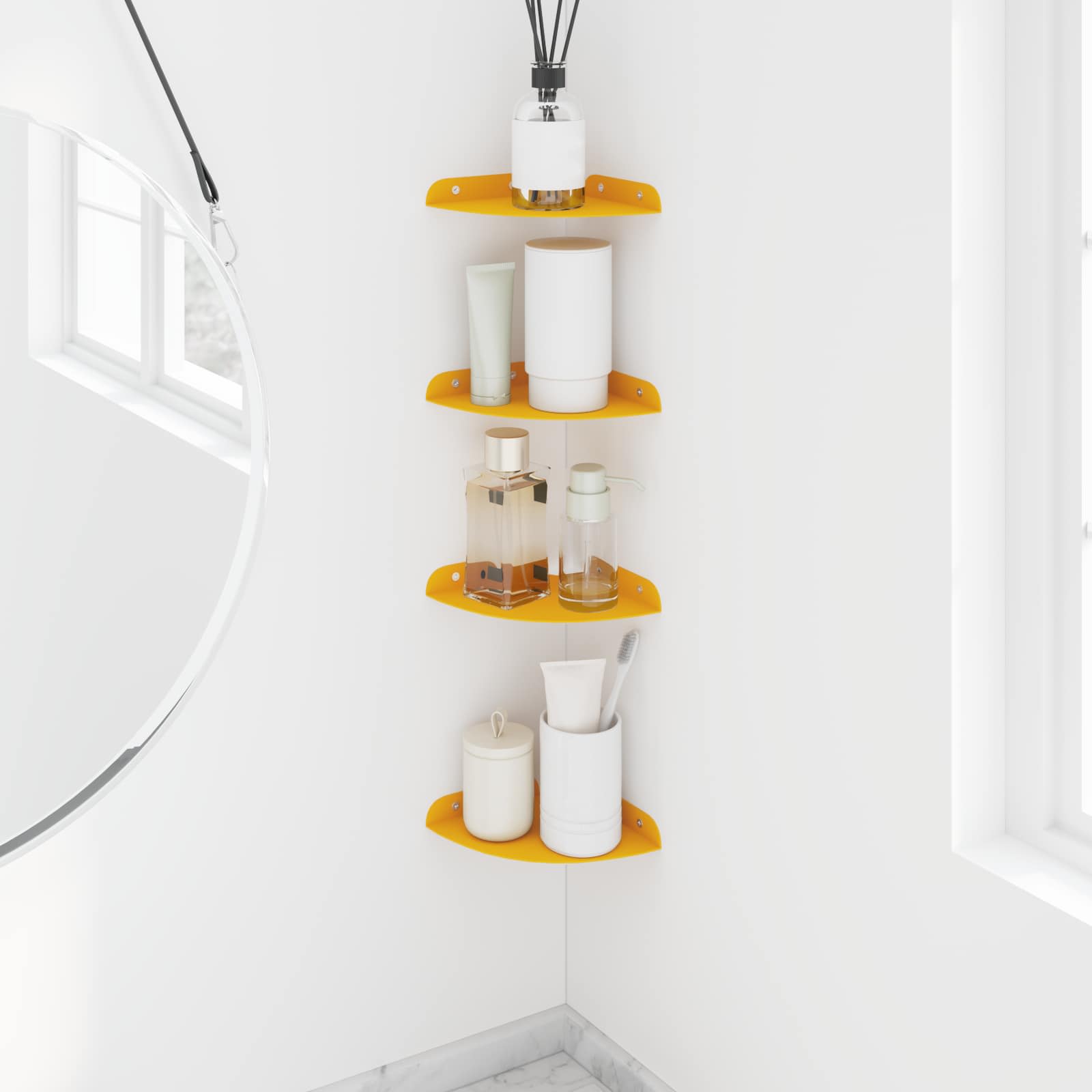 Drijvende plank met plank 4 pcs Mosterdgeel 15 x 15 x 2 cm
