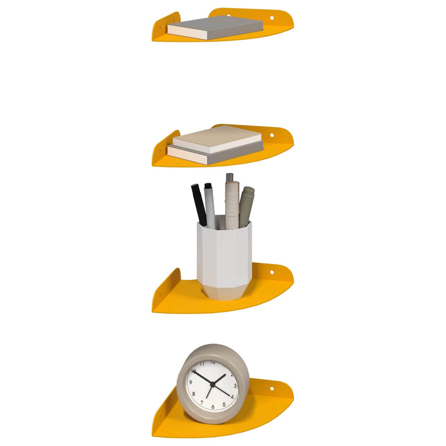 Drijvende plank met plank 4 pcs Mosterdgeel 15 x 15 x 2 cm
