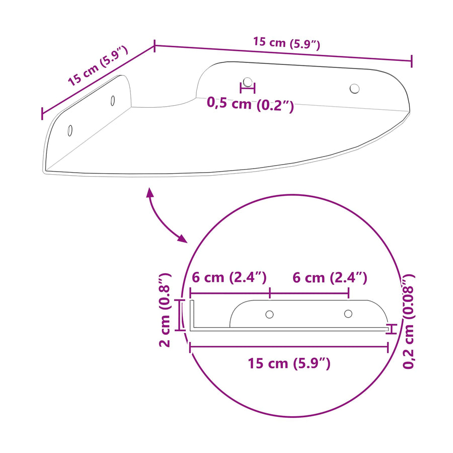 Drijvende plank met plank 4 pcs Mosterdgeel 15 x 15 x 2 cm