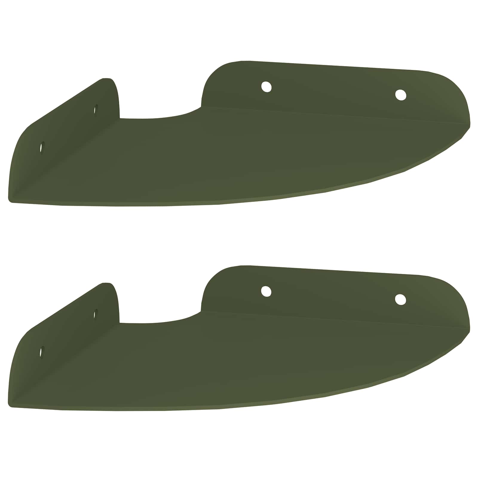 Drijvende plank met plank 2 pcs Olijf Groen 15 x 15 x 2 cm