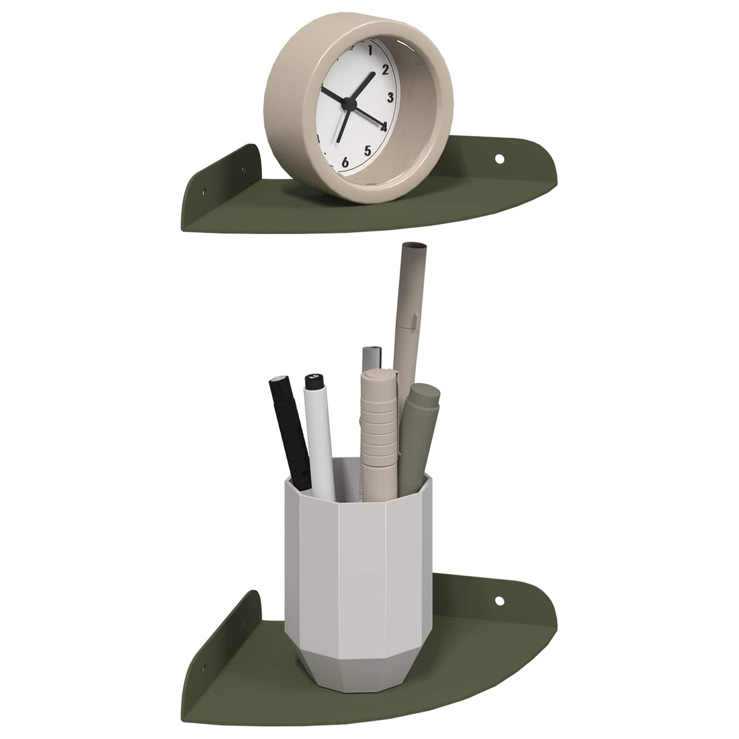 Drijvende plank met plank 2 pcs Olijf Groen 15 x 15 x 2 cm