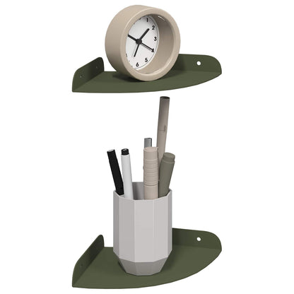 Drijvende plank met plank 2 pcs Olijf Groen 15 x 15 x 2 cm