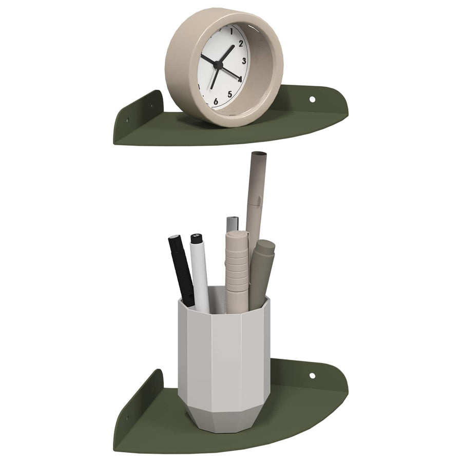 Drijvende plank met plank 2 pcs Olijf Groen 15 x 15 x 2 cm