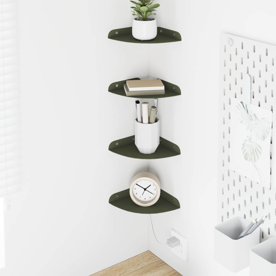 Drijvende plank met plank 4 pcs Olijf Groen 15 x 15 x 2 cm