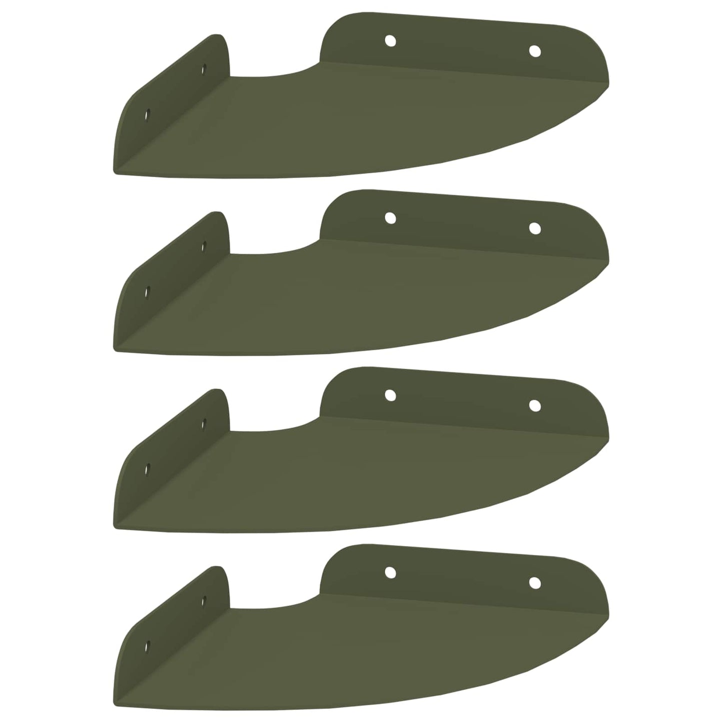 Drijvende plank met plank 4 pcs Olijf Groen 15 x 15 x 2 cm