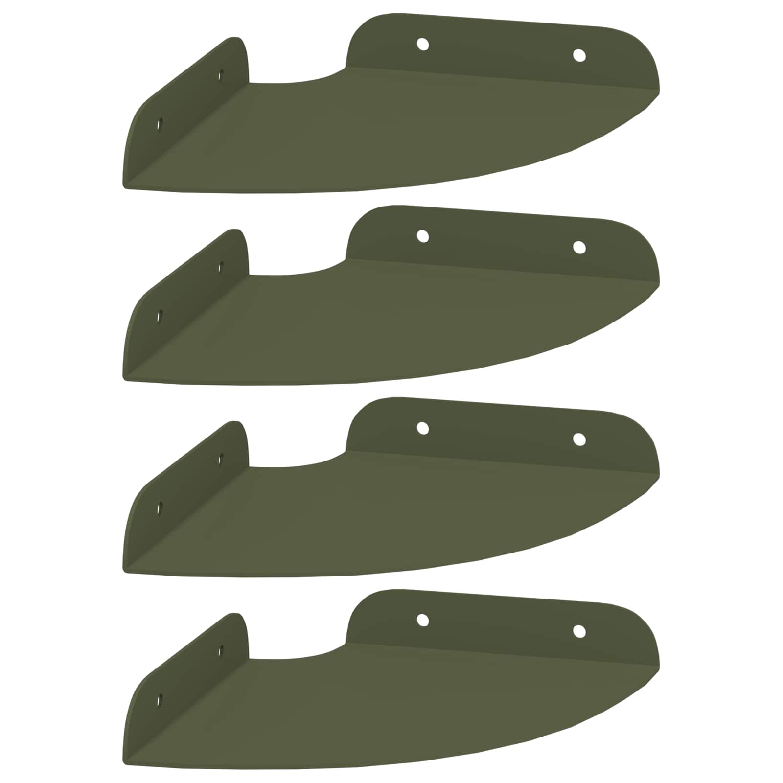 Drijvende plank met plank 4 pcs Olijf Groen 15 x 15 x 2 cm