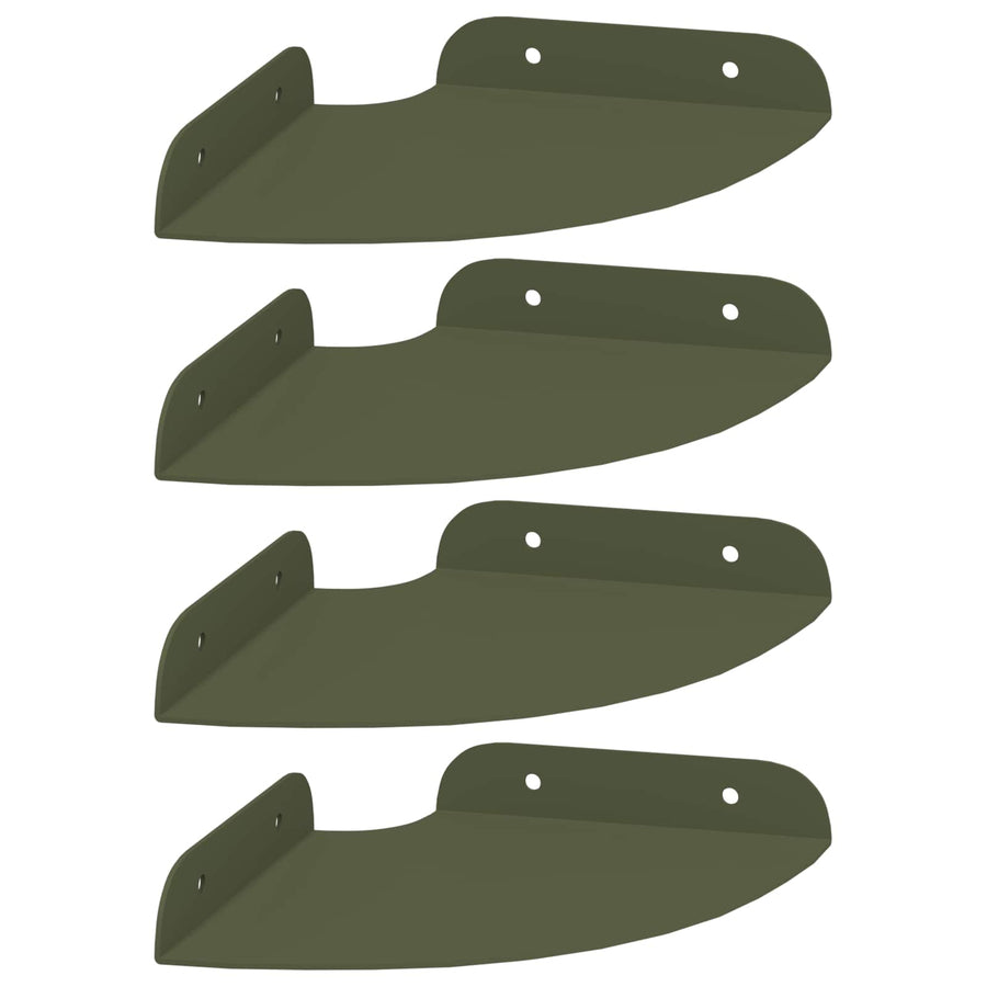 Drijvende plank met plank 4 pcs Olijf Groen 15 x 15 x 2 cm