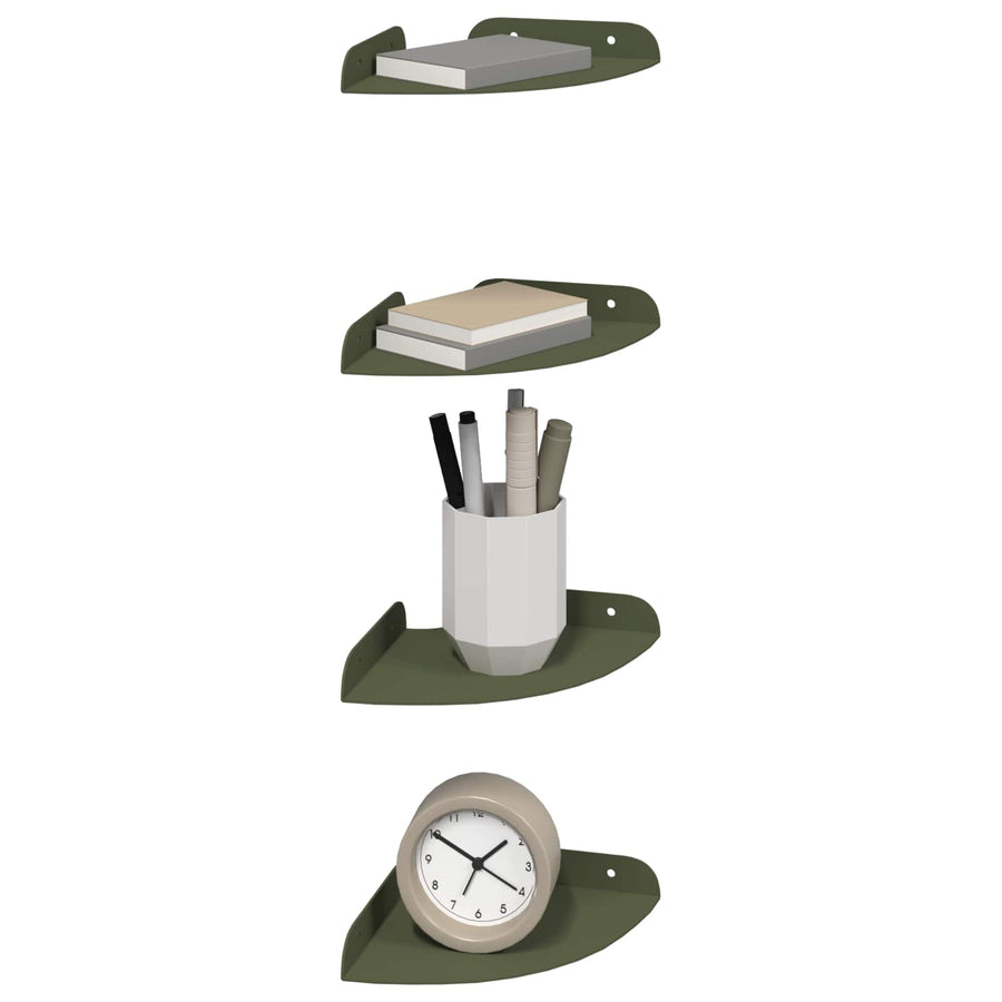 Drijvende plank met plank 4 pcs Olijf Groen 15 x 15 x 2 cm