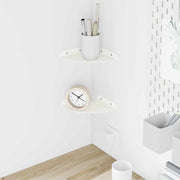 Wandplank 2 stuks 15x15x2 cm staal wit