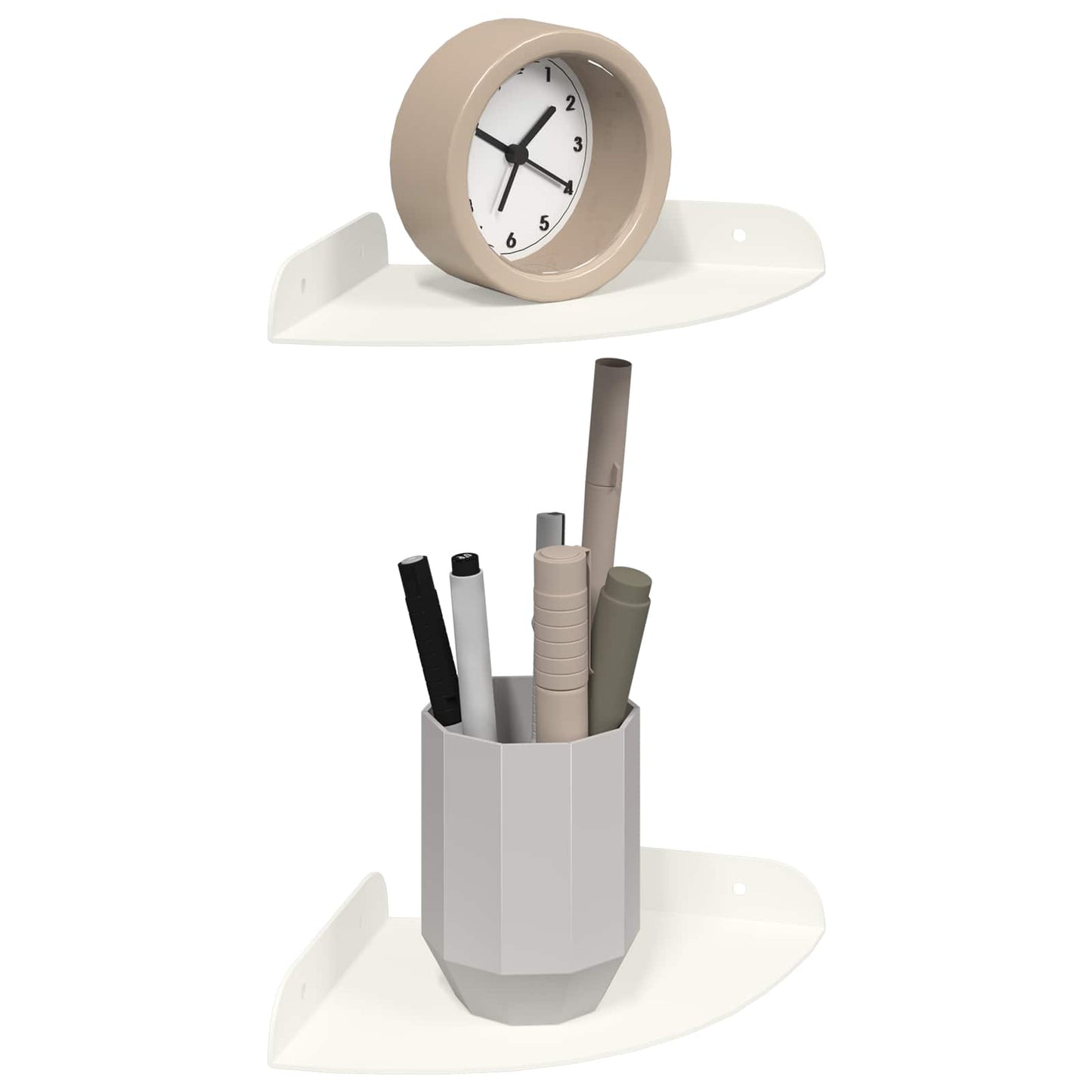 Drijvende plank met plank met opslag 2 pcs Wit 15 x 15 x 2 cm