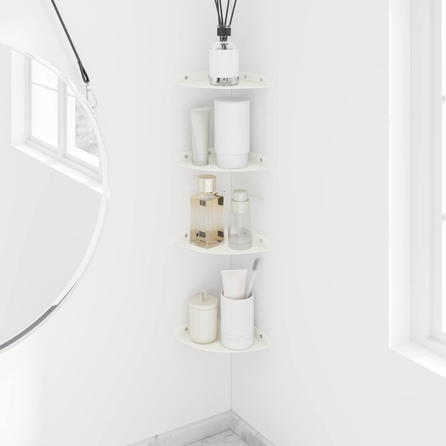 Drijvende plank met plank met opslag 4 pcs Wit 15 x 15 x 2 cm