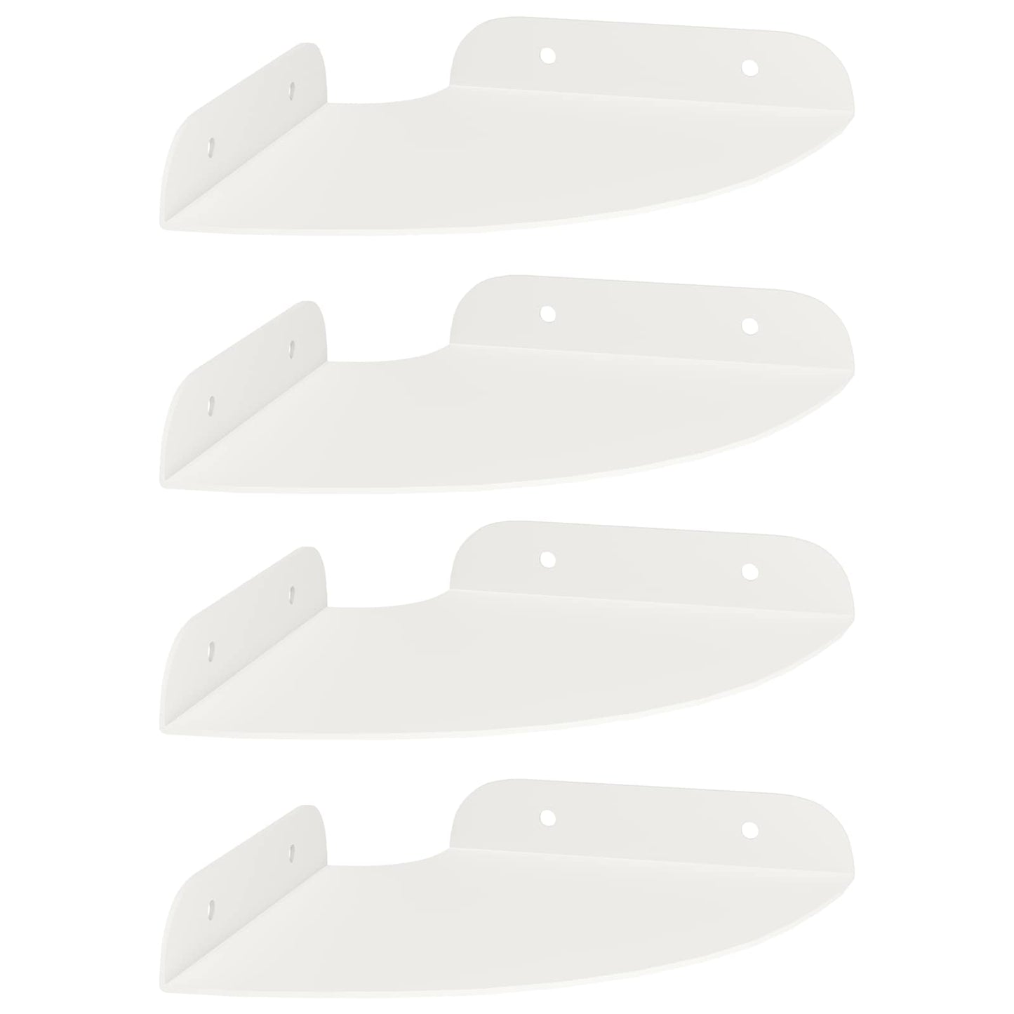Drijvende plank met plank met opslag 4 pcs Wit 15 x 15 x 2 cm