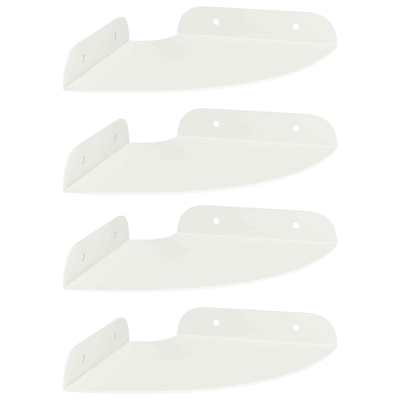 Drijvende plank met plank met opslag 4 pcs Wit 15 x 15 x 2 cm