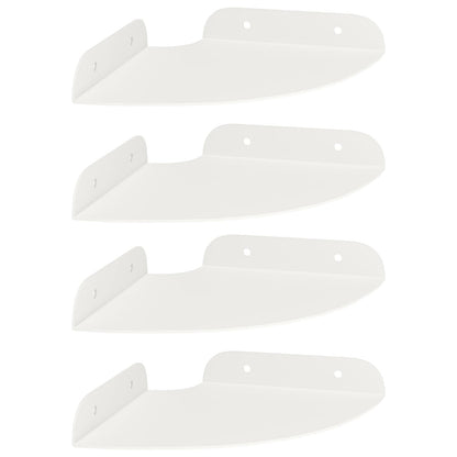 Drijvende plank met plank met opslag 4 pcs Wit 15 x 15 x 2 cm