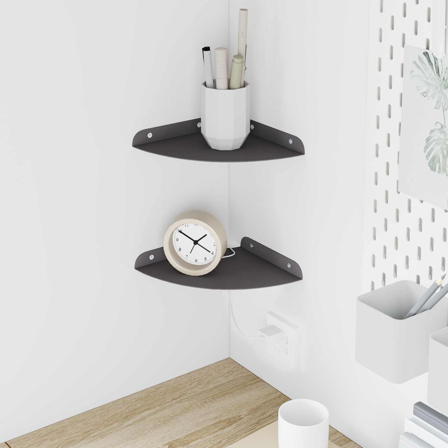 Drijvende plank met plank met opslag 2 pcs Zwart 18 x 18 x 2 cm