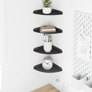 Wandplank 18x18x2 cm staal zwart 4 stuks