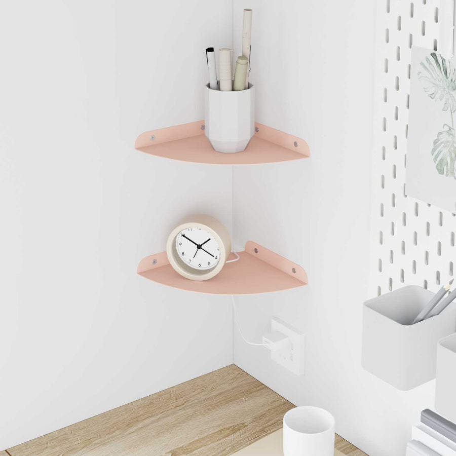 Drijvende plank met plank met opslag 2 pcs Roze 18 x 18 x 2 cm