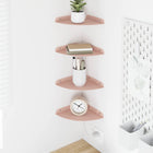 Floating Shelf with Storage 4 pcs Pink 18 x 18 x 2 cm