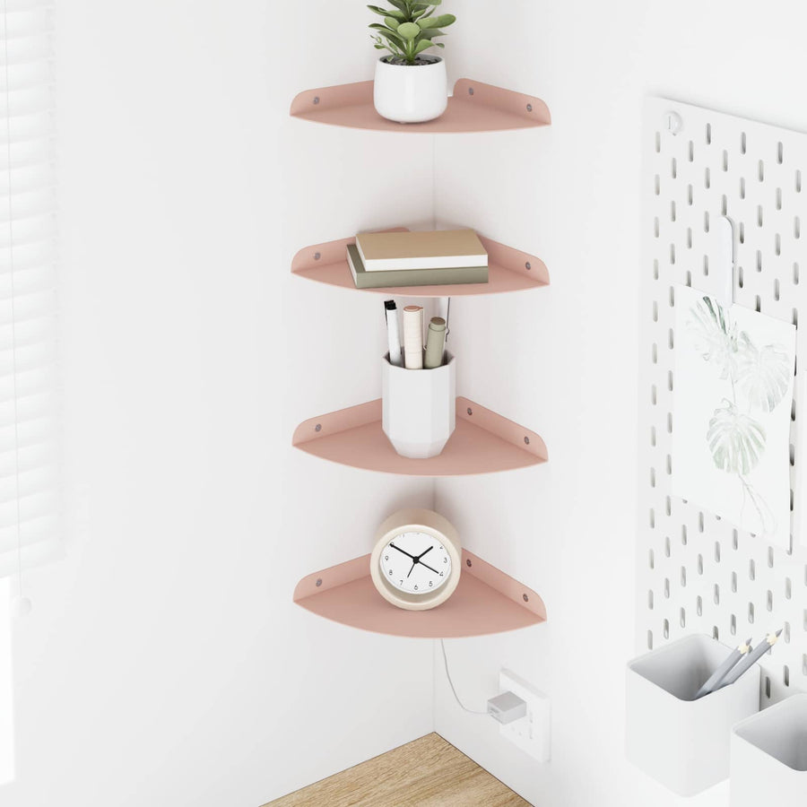 Drijvende plank met plank met opslag 4 pcs Roze 18 x 18 x 2 cm