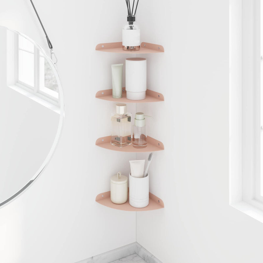 Drijvende plank met plank met opslag 4 pcs Roze 18 x 18 x 2 cm