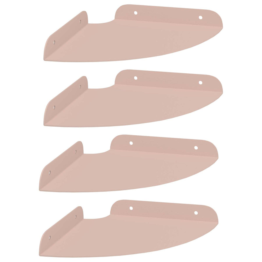 Drijvende plank met plank met opslag 4 pcs Roze 18 x 18 x 2 cm