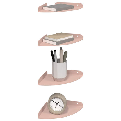 Drijvende plank met plank met opslag 4 pcs Roze 18 x 18 x 2 cm