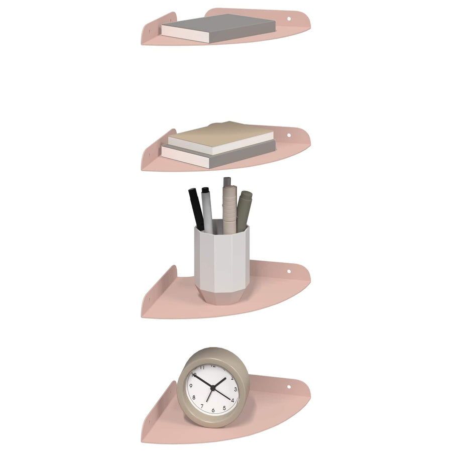 Drijvende plank met plank met opslag 4 pcs Roze 18 x 18 x 2 cm