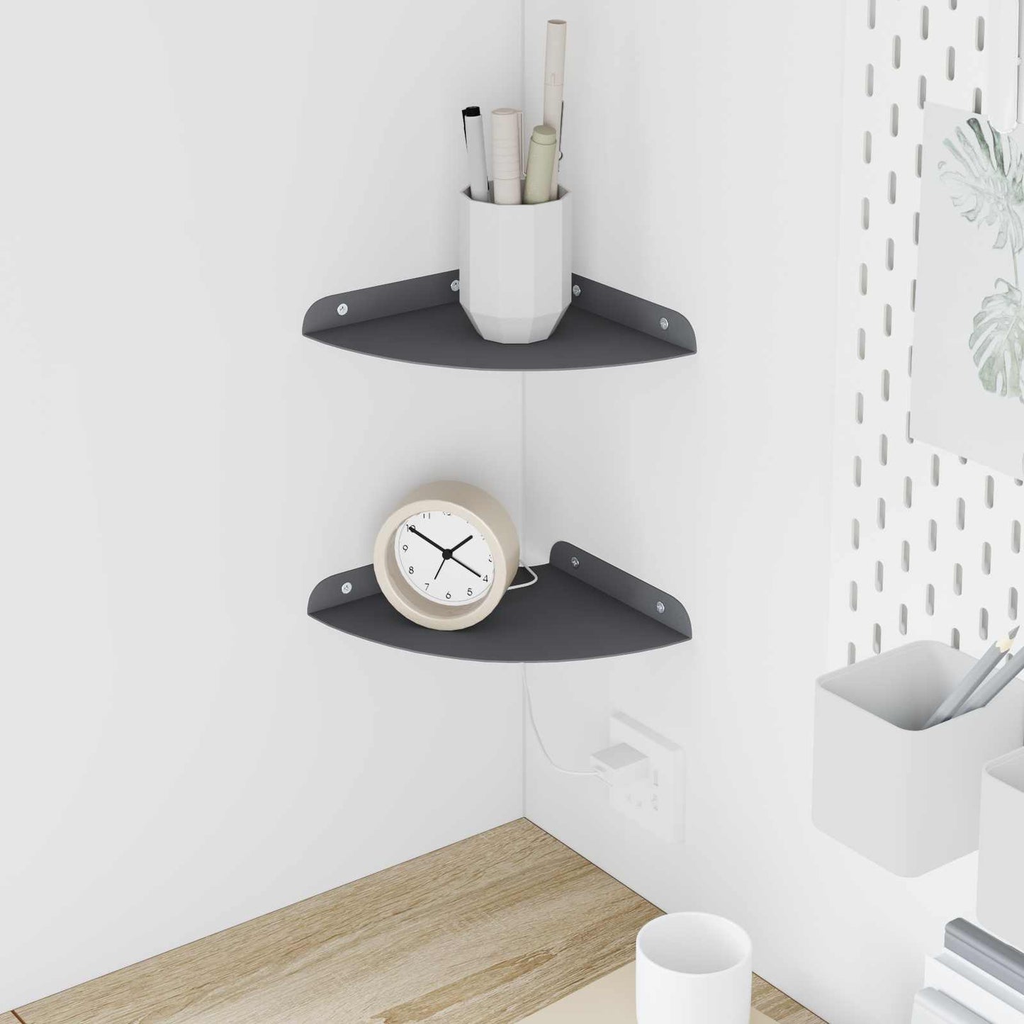 Drijvende plank met plank 2 pcs Antraciet 18 x 18 x 2 cm