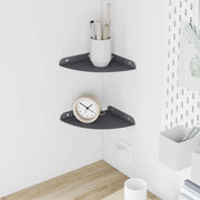 Zwevende plank 2 stuks 18x18x2 cm antraciet staal