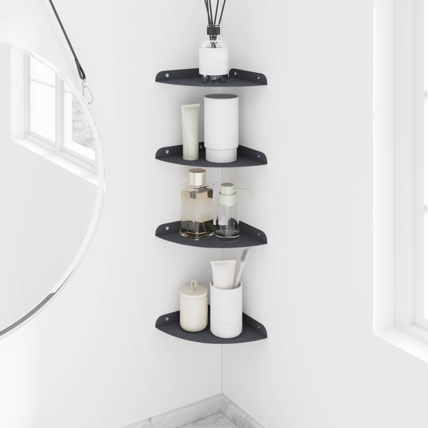 Drijvende plank met plank 4 pcs Antraciet 18 x 18 x 2 cm