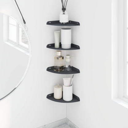 Drijvende plank met plank 4 pcs Antraciet 18 x 18 x 2 cm