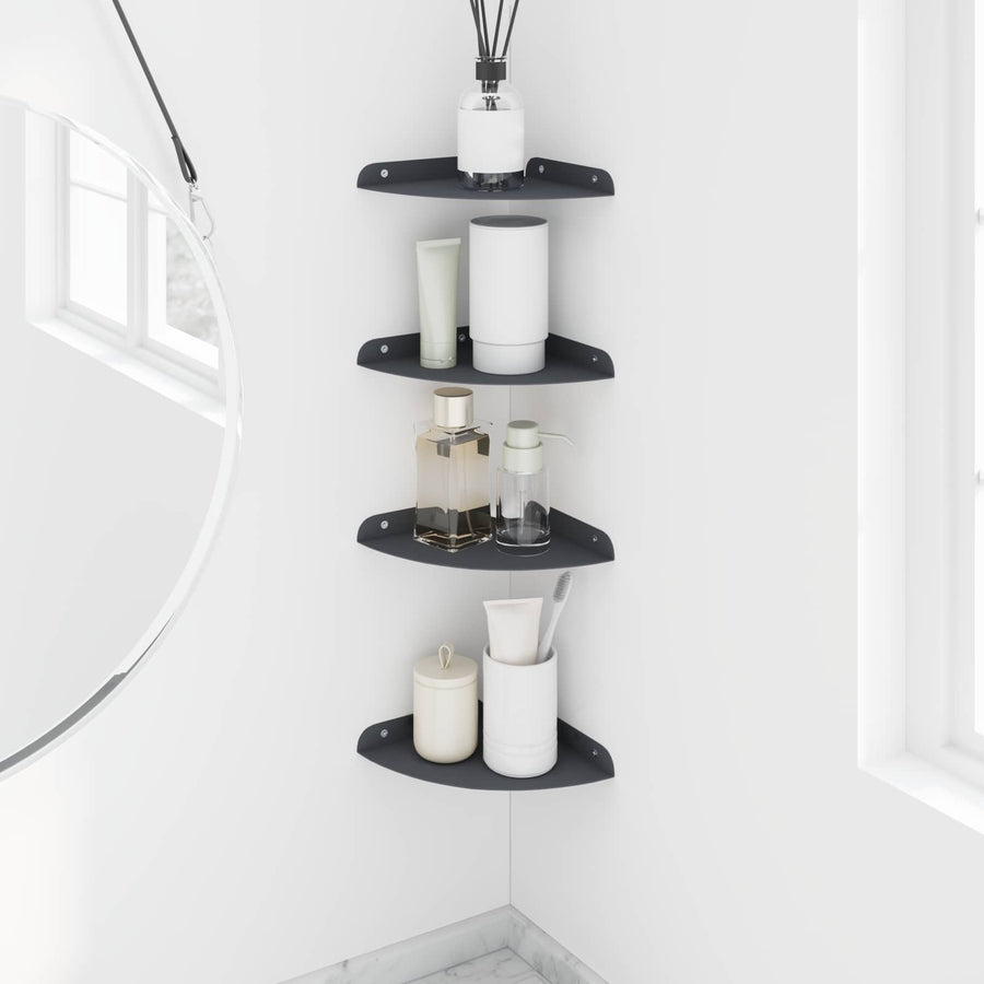Drijvende plank met plank 4 pcs Antraciet 18 x 18 x 2 cm