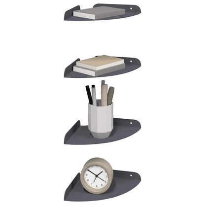 Drijvende plank met plank 4 pcs Antraciet 18 x 18 x 2 cm