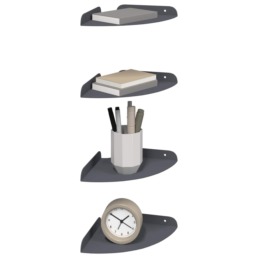 Drijvende plank met plank 4 pcs Antraciet 18 x 18 x 2 cm