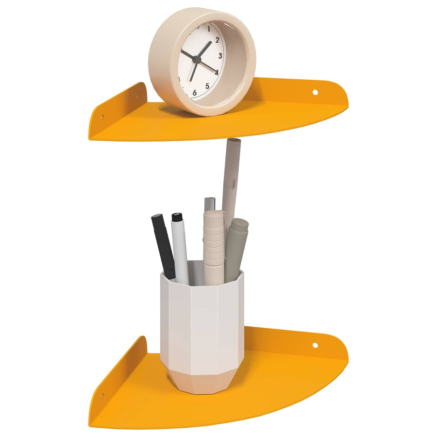 Drijvende plank met plank 2 pcs Mosterdgeel 18 x 18 x 2 cm
