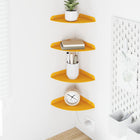 Floating Shelf with Board 4 pcs Mustard Yellow 18 x 18 x 2 cm