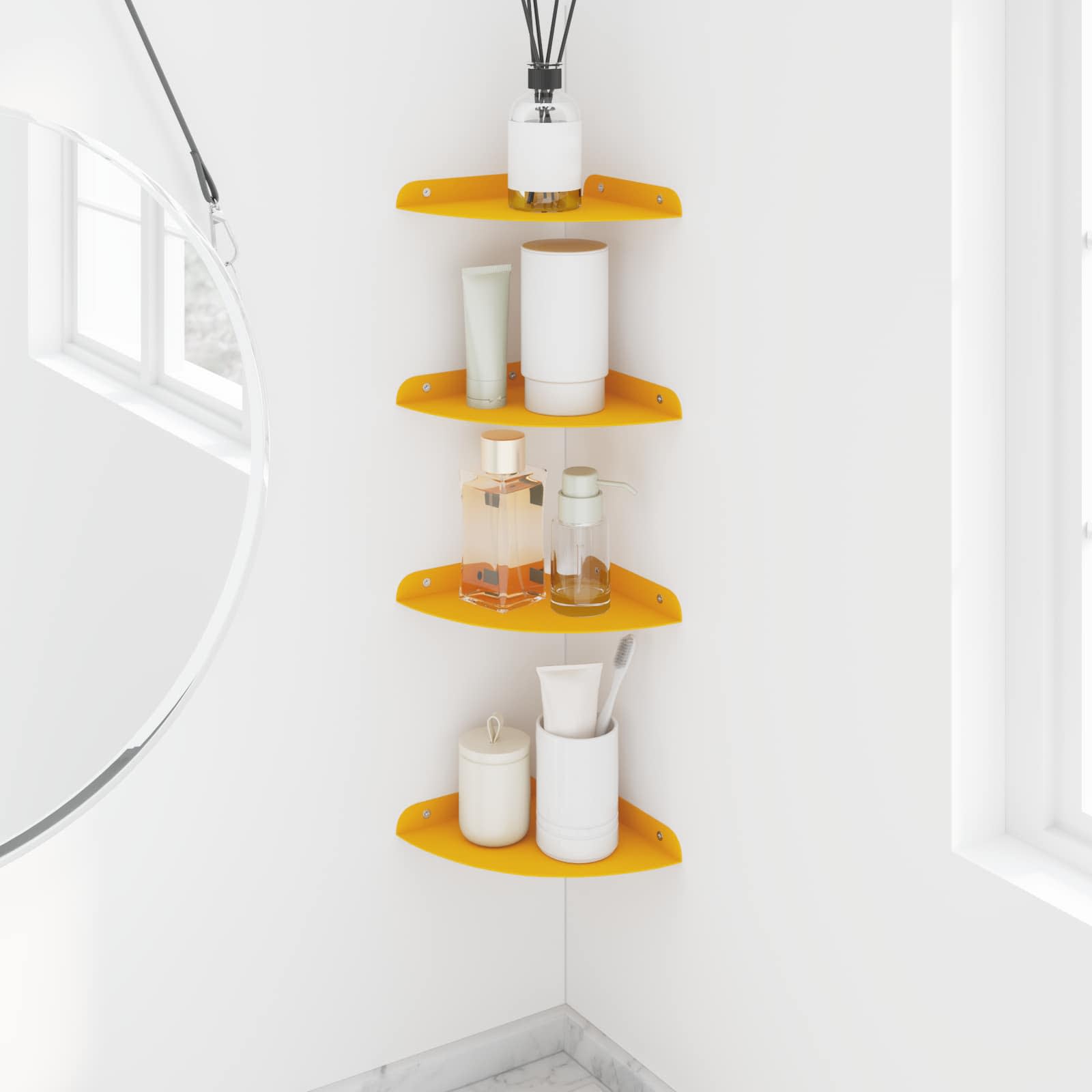 Drijvende plank met plank 4 pcs Mosterdgeel 18 x 18 x 2 cm
