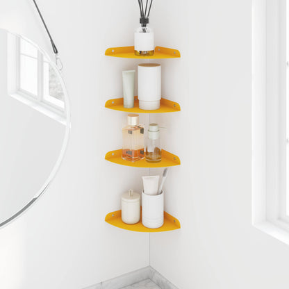 Drijvende plank met plank 4 pcs Mosterdgeel 18 x 18 x 2 cm