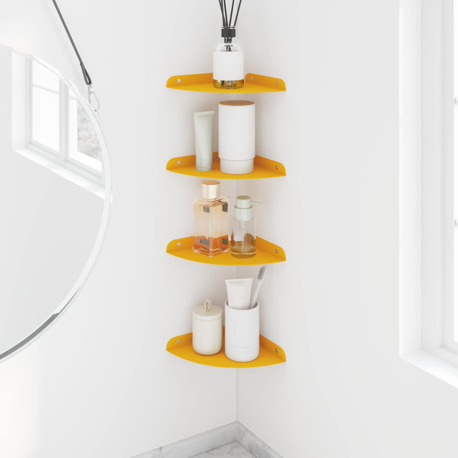 Drijvende plank met plank 4 pcs Mosterdgeel 18 x 18 x 2 cm