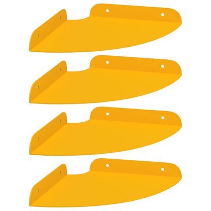 Drijvende plank met plank 4 pcs Mosterdgeel 18 x 18 x 2 cm