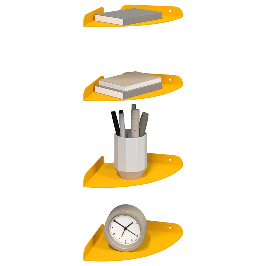 Drijvende plank met plank 4 pcs Mosterdgeel 18 x 18 x 2 cm