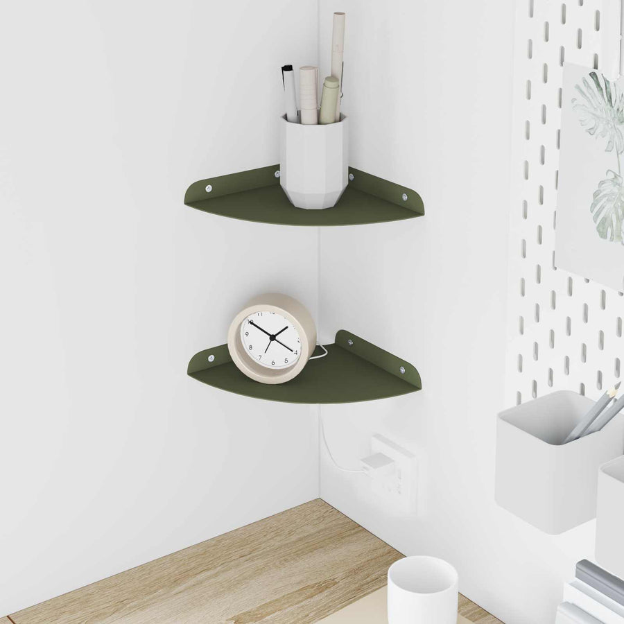 Drijvende plank met plank 2 pcs Olijf Groen 18 x 18 x 2 cm