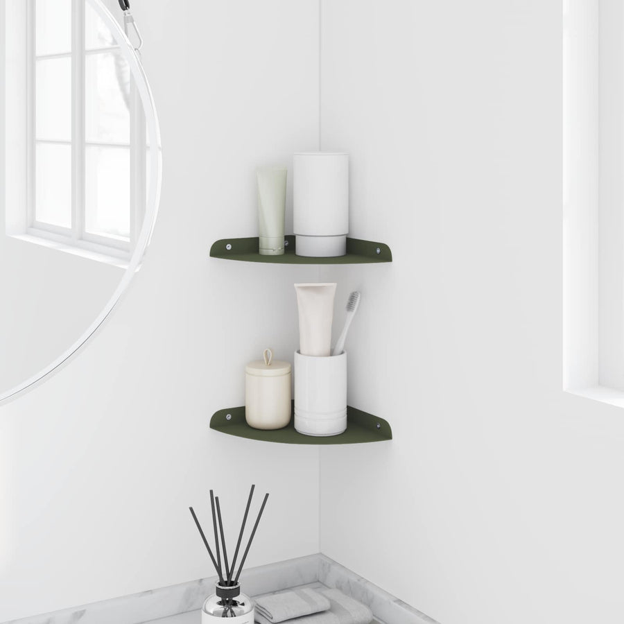 Drijvende plank met plank 2 pcs Olijf Groen 18 x 18 x 2 cm