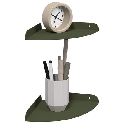 Drijvende plank met plank 2 pcs Olijf Groen 18 x 18 x 2 cm