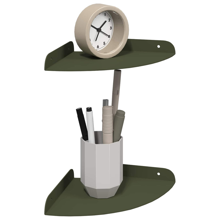 Drijvende plank met plank 2 pcs Olijf Groen 18 x 18 x 2 cm