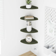 Drijvende plank met plank 4 pcs Olijf Groen 18 x 18 x 2 cm