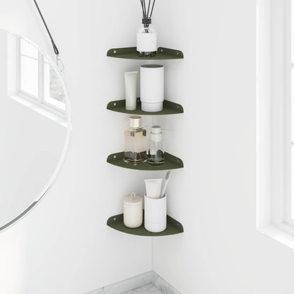 Drijvende plank met plank 4 pcs Olijf Groen 18 x 18 x 2 cm